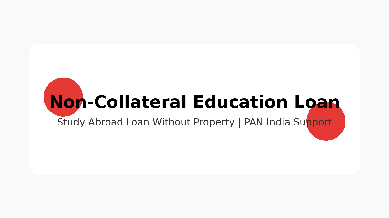 Studymoon Non collateral education loan